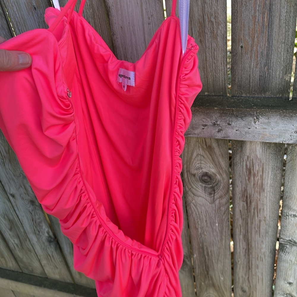superdown Hot Pink Ruched One-Shoulder Mini Dress - Picture 10 of 15